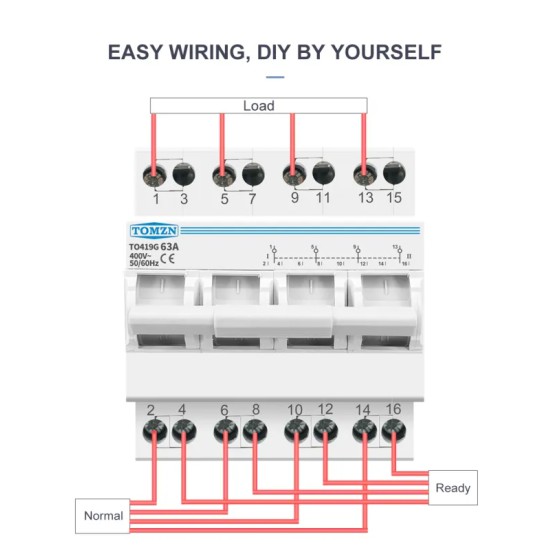 Трифазен TOMZN 4P 63A CHANGE OVER SWITCH (MTS)